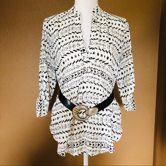 NWOT Chico’s Leather Belt Hammered Metal 2 Tone - Picture 6 of 6